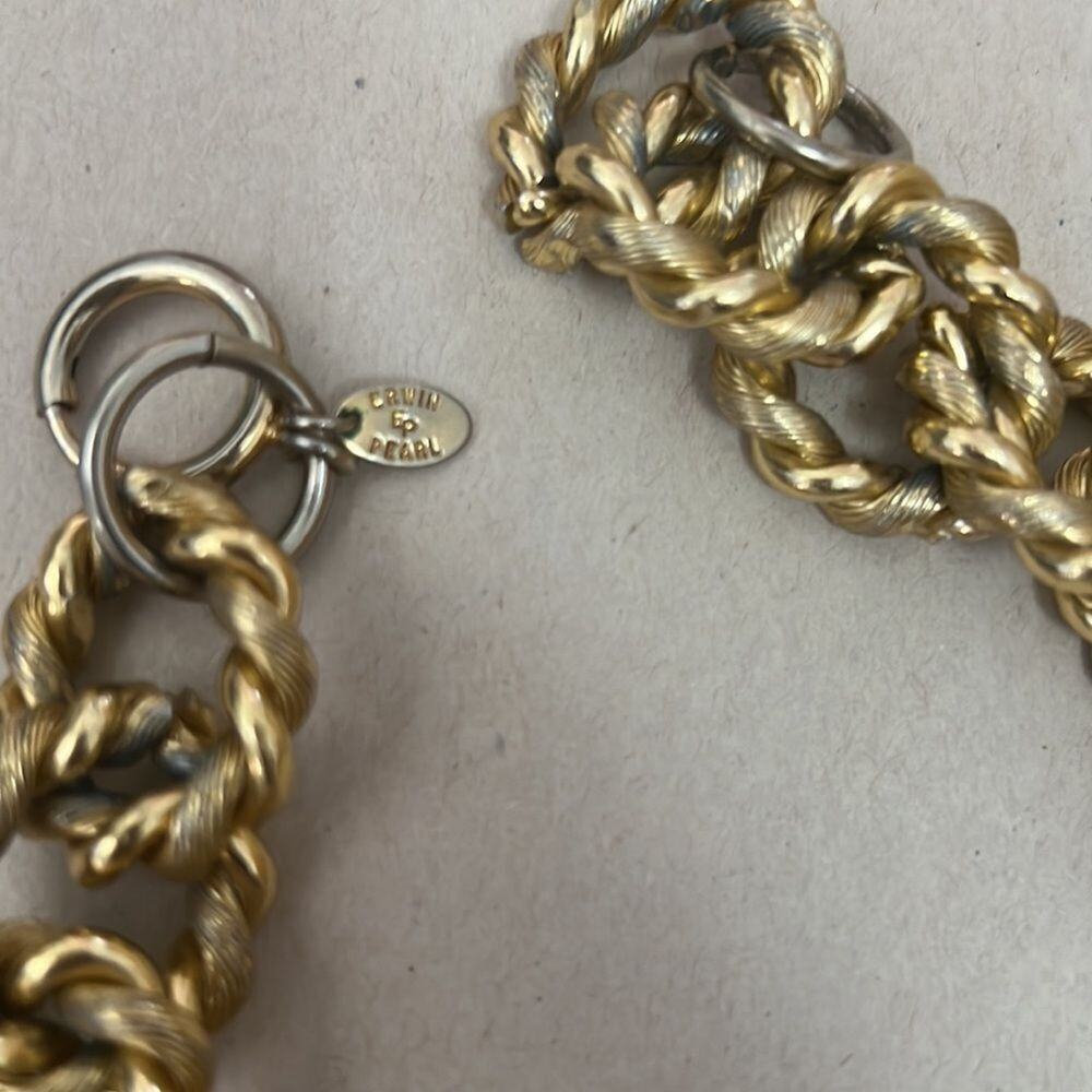 EP ERWIN PEARL SIGNED GOLD-TONE NECKLACE Y2K - Picture 5 of 5